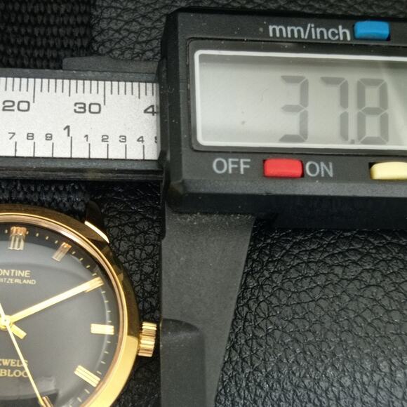 Vintage 1975 Montine Of Switzerland  Manual Mens Gold Watch W/Nato Strap - Picture 7 of 9